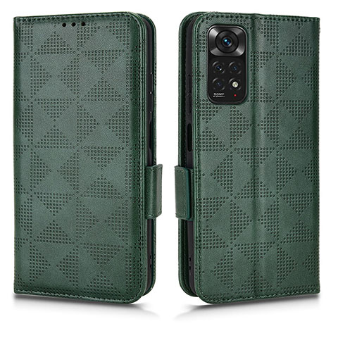 Custodia Portafoglio In Pelle Cover con Supporto C02X per Xiaomi Redmi Note 11 4G (2022) Verde