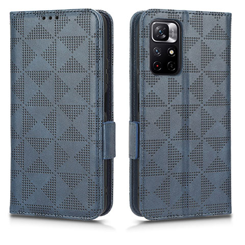 Custodia Portafoglio In Pelle Cover con Supporto C02X per Xiaomi Redmi Note 11 5G Blu