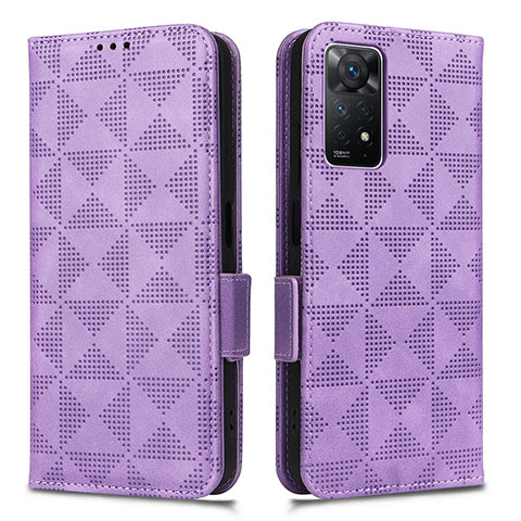 Custodia Portafoglio In Pelle Cover con Supporto C02X per Xiaomi Redmi Note 11 Pro 4G Viola