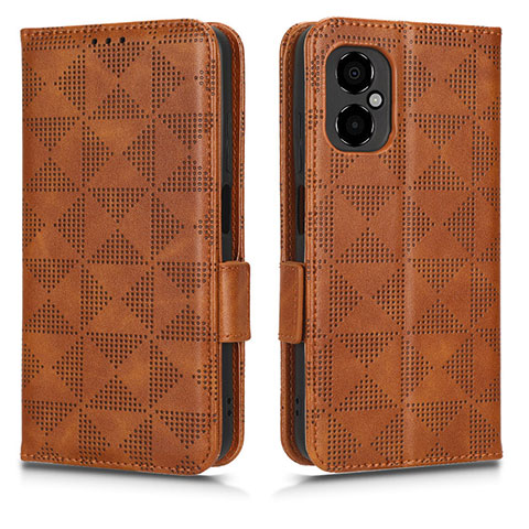 Custodia Portafoglio In Pelle Cover con Supporto C02X per Xiaomi Redmi Note 11R 5G Marrone