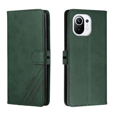 Custodia Portafoglio In Pelle Cover con Supporto C03 per Xiaomi Mi 11 Lite 4G Verde