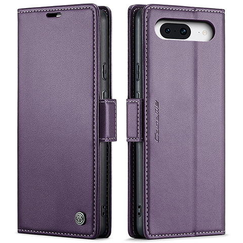 Custodia Portafoglio In Pelle Cover con Supporto C03S per Google Pixel 8a 5G Viola