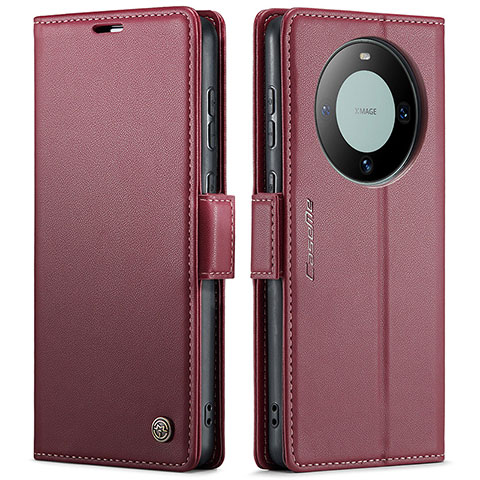 Custodia Portafoglio In Pelle Cover con Supporto C03S per Huawei Mate 60 Rosso