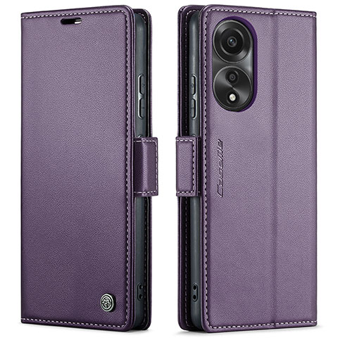 Custodia Portafoglio In Pelle Cover con Supporto C03S per Oppo A78 4G Viola