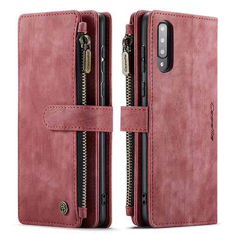 Custodia Portafoglio In Pelle Cover con Supporto C03S per Samsung Galaxy A30S Rosso