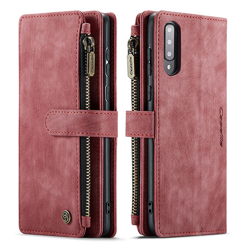 Custodia Portafoglio In Pelle Cover con Supporto C03S per Samsung Galaxy A50S Rosso