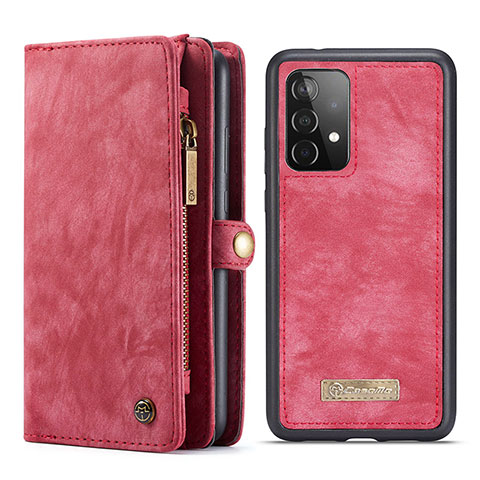 Custodia Portafoglio In Pelle Cover con Supporto C03S per Samsung Galaxy A52 4G Rosso