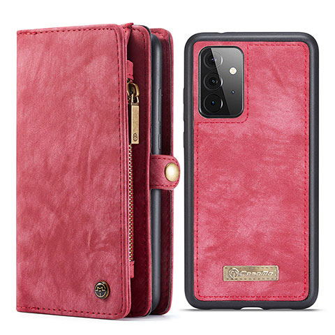 Custodia Portafoglio In Pelle Cover con Supporto C03S per Samsung Galaxy A72 4G Rosso