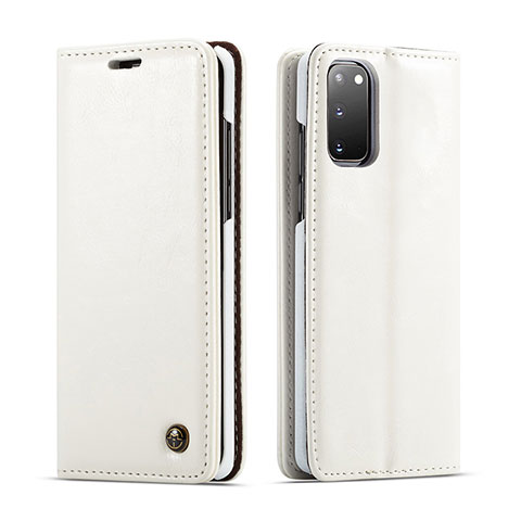 Custodia Portafoglio In Pelle Cover con Supporto C03S per Samsung Galaxy S20 Bianco