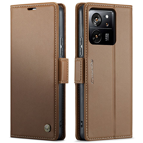 Custodia Portafoglio In Pelle Cover con Supporto C03S per Xiaomi Mi 13T 5G Marrone