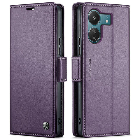 Custodia Portafoglio In Pelle Cover con Supporto C03S per Xiaomi Poco C65 Viola