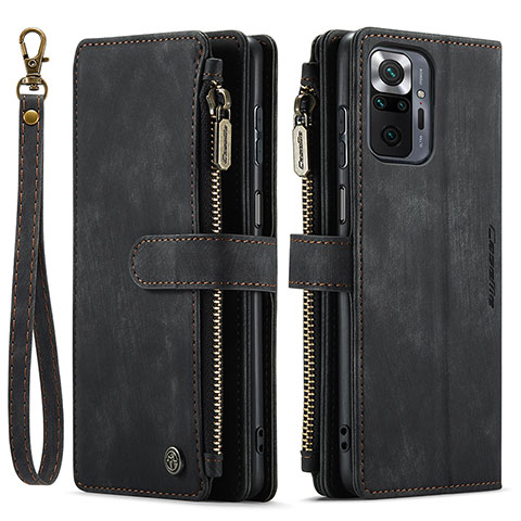 Custodia Portafoglio In Pelle Cover con Supporto C03S per Xiaomi Redmi Note 10 Pro Max Nero