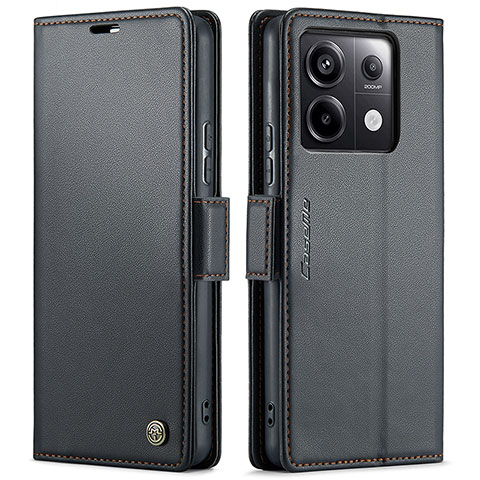 Custodia Portafoglio In Pelle Cover con Supporto C03S per Xiaomi Redmi Note 13 Pro 5G Nero