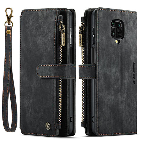 Custodia Portafoglio In Pelle Cover con Supporto C03S per Xiaomi Redmi Note 9S Nero