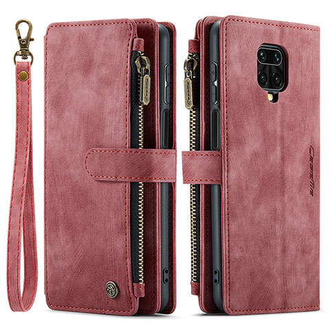 Custodia Portafoglio In Pelle Cover con Supporto C03S per Xiaomi Redmi Note 9S Rosso