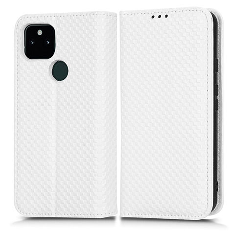 Custodia Portafoglio In Pelle Cover con Supporto C03X per Google Pixel 5a 5G Bianco