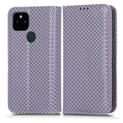 Custodia Portafoglio In Pelle Cover con Supporto C03X per Google Pixel 5a 5G Viola