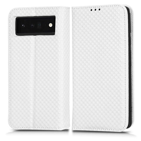 Custodia Portafoglio In Pelle Cover con Supporto C03X per Google Pixel 6 Pro 5G Bianco