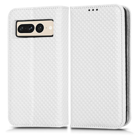 Custodia Portafoglio In Pelle Cover con Supporto C03X per Google Pixel 7 Pro 5G Bianco