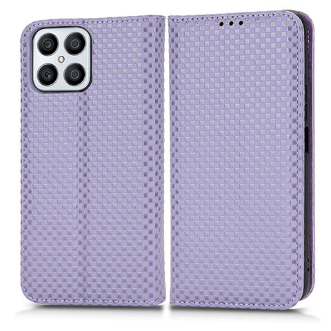 Custodia Portafoglio In Pelle Cover con Supporto C03X per Huawei Honor X8 4G Viola