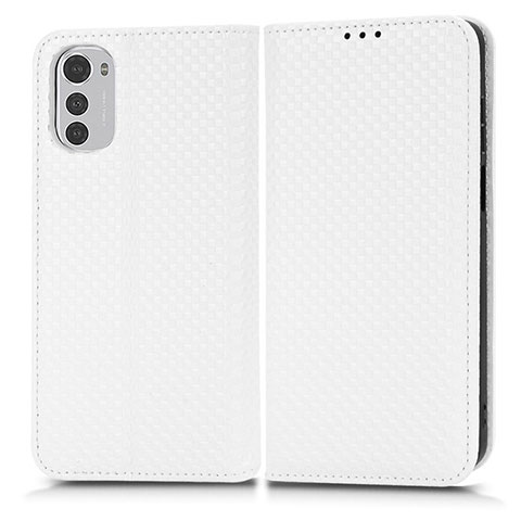 Custodia Portafoglio In Pelle Cover con Supporto C03X per Motorola Moto E32s Bianco