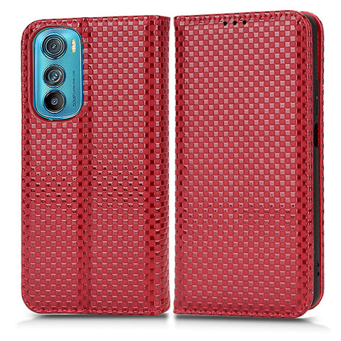 Custodia Portafoglio In Pelle Cover con Supporto C03X per Motorola Moto Edge 30 5G Rosso