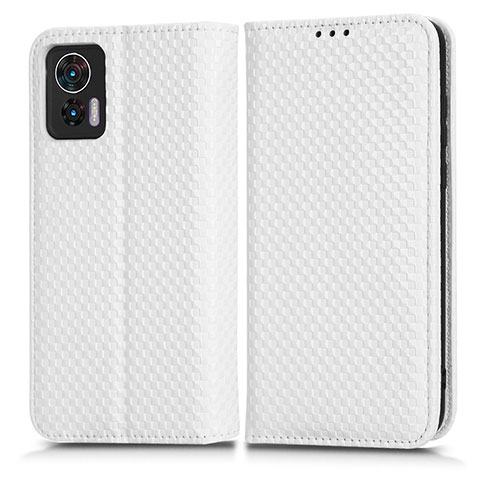 Custodia Portafoglio In Pelle Cover con Supporto C03X per Motorola Moto Edge 30 Lite 5G Bianco