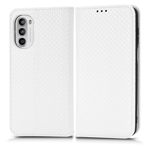 Custodia Portafoglio In Pelle Cover con Supporto C03X per Motorola MOTO G52 Bianco