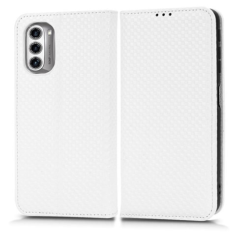 Custodia Portafoglio In Pelle Cover con Supporto C03X per Motorola Moto G52j 5G Bianco