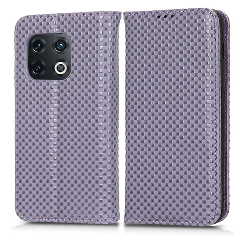 Custodia Portafoglio In Pelle Cover con Supporto C03X per OnePlus 10 Pro 5G Viola