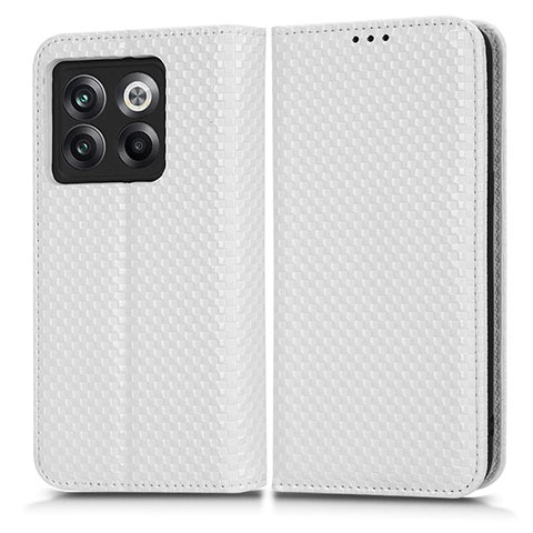 Custodia Portafoglio In Pelle Cover con Supporto C03X per OnePlus 10T 5G Bianco