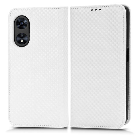 Custodia Portafoglio In Pelle Cover con Supporto C03X per Oppo A18 Bianco