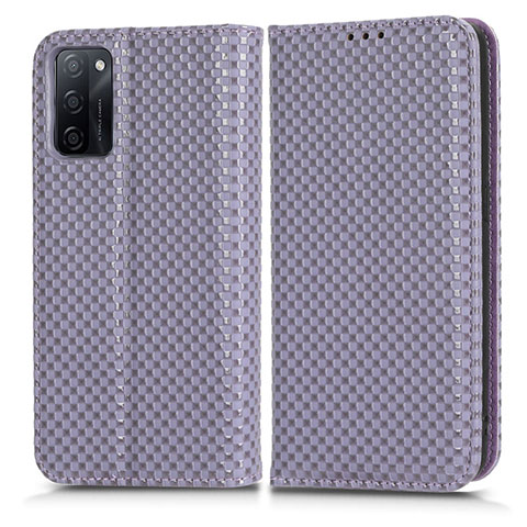 Custodia Portafoglio In Pelle Cover con Supporto C03X per Oppo A55S 5G Viola