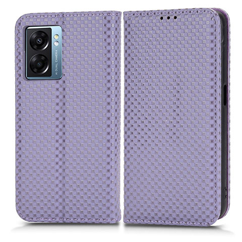 Custodia Portafoglio In Pelle Cover con Supporto C03X per Oppo A57 5G Viola