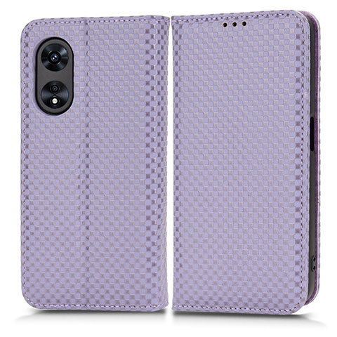 Custodia Portafoglio In Pelle Cover con Supporto C03X per Oppo A98 5G Viola