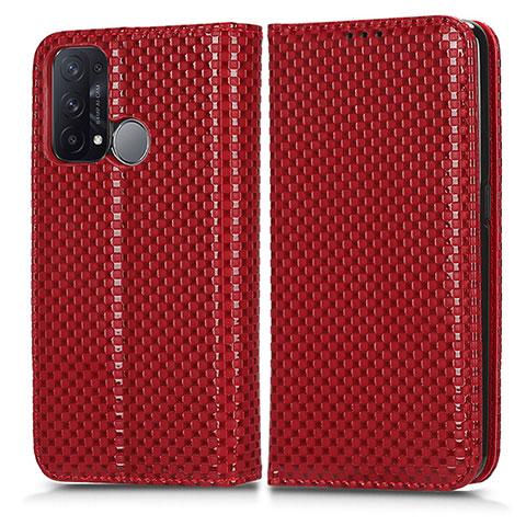 Custodia Portafoglio In Pelle Cover con Supporto C03X per Oppo Reno5 A Rosso