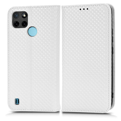 Custodia Portafoglio In Pelle Cover con Supporto C03X per Realme C25Y Bianco