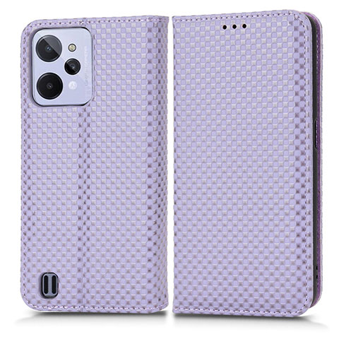 Custodia Portafoglio In Pelle Cover con Supporto C03X per Realme C31 Viola