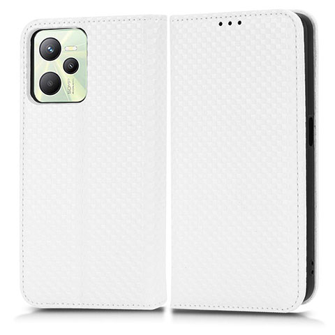 Custodia Portafoglio In Pelle Cover con Supporto C03X per Realme C35 Bianco