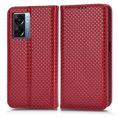 Custodia Portafoglio In Pelle Cover con Supporto C03X per Realme Narzo 50 5G Rosso