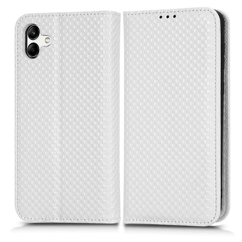 Custodia Portafoglio In Pelle Cover con Supporto C03X per Samsung Galaxy A04E Bianco