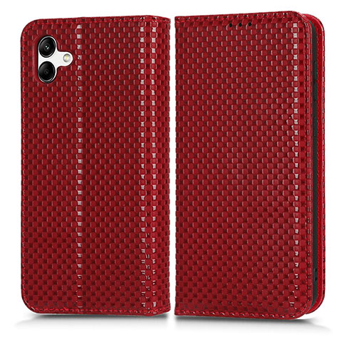 Custodia Portafoglio In Pelle Cover con Supporto C03X per Samsung Galaxy A04E Rosso