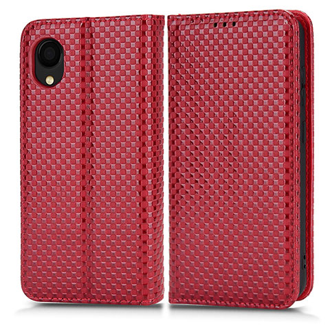 Custodia Portafoglio In Pelle Cover con Supporto C03X per Samsung Galaxy A22 5G SC-56B Rosso