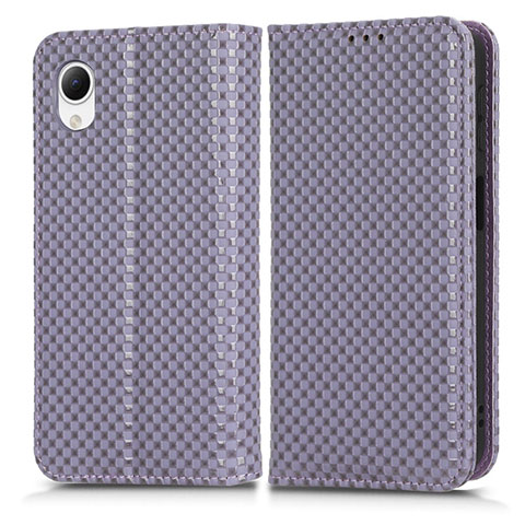 Custodia Portafoglio In Pelle Cover con Supporto C03X per Samsung Galaxy A23 5G SC-56C Viola