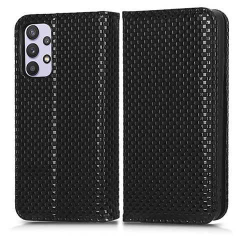 Custodia Portafoglio In Pelle Cover con Supporto C03X per Samsung Galaxy A32 4G Nero