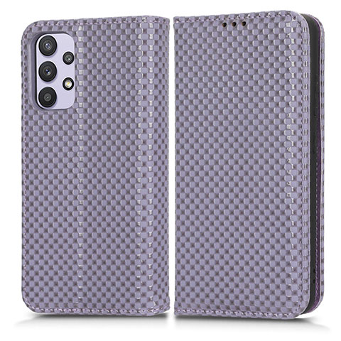 Custodia Portafoglio In Pelle Cover con Supporto C03X per Samsung Galaxy A32 5G Viola