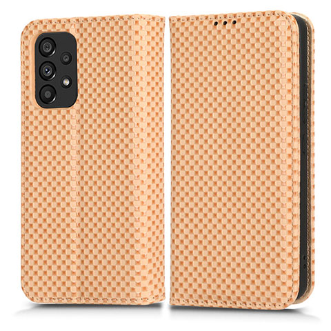 Custodia Portafoglio In Pelle Cover con Supporto C03X per Samsung Galaxy A53 5G Oro