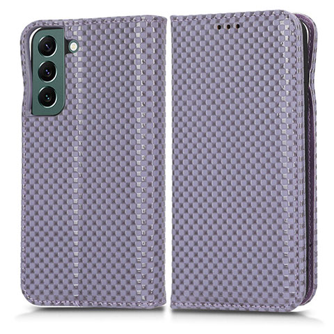 Custodia Portafoglio In Pelle Cover con Supporto C03X per Samsung Galaxy S22 Plus 5G Viola