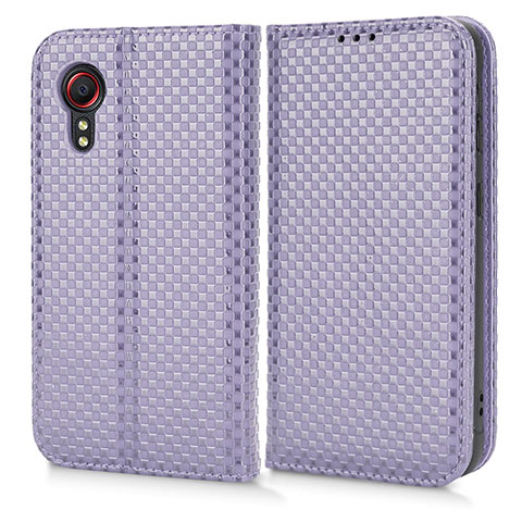 Custodia Portafoglio In Pelle Cover con Supporto C03X per Samsung Galaxy XCover 5 SM-G525F Viola