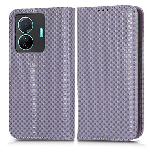 Custodia Portafoglio In Pelle Cover con Supporto C03X per Vivo iQOO Z6 Pro 5G Viola